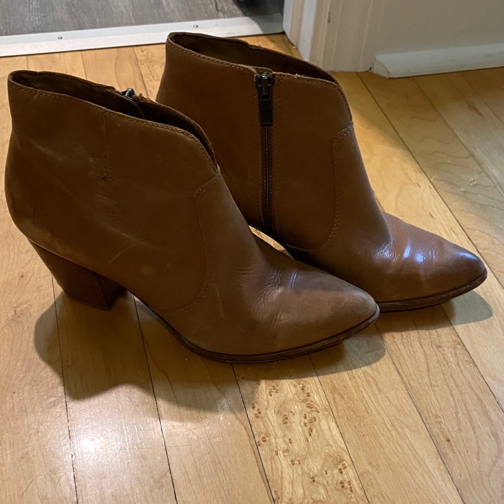 Frye Brown Leather Ankle Booties